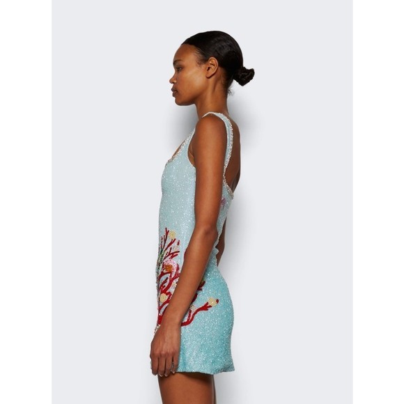Clio Peppiatt Into The Ocean Dress Aqua - NWT - Picture 4 of 5